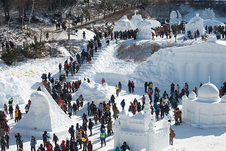 Festival Salju Gunung Taebaek di Korea. 