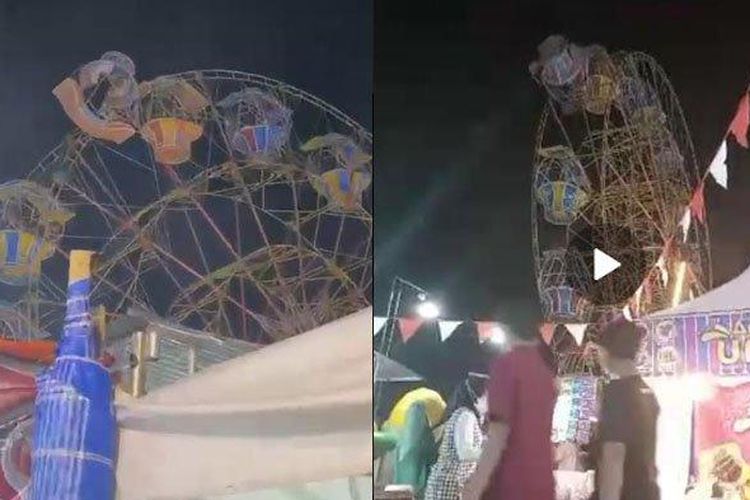 Tangkapan layar rantai bianglala terputus di Pamekasan.