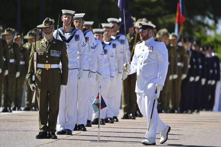Guard of Honor yang dibentuk di Markas Militer Australia di Canberra pada Kamis (19/11/2020), sebelum temuan dari Inspektur Jenderal tentang penyelidikan kejahatan perang tentara Australia di Afghanistan diungkap.