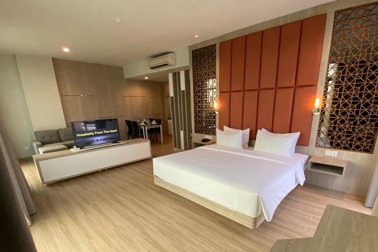 Salah satu kamar yang ada di Hotel Santika Batam.