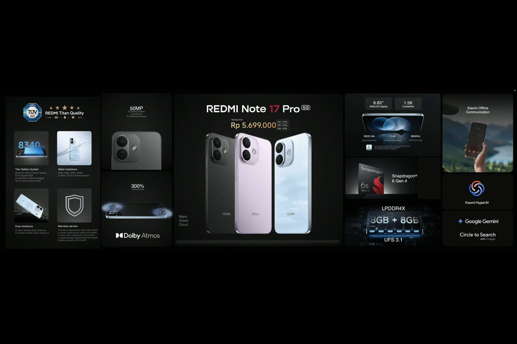 Spesifikasi dan harga Xiaomi Redmi Note 17 Pro 5G di Indonesia.