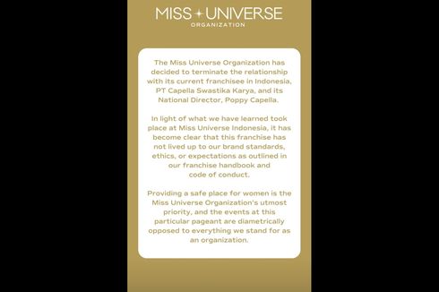 Miss Universe Putuskan Kontrak dengan PT Capella Swastika Karya Imbas Dugaan Pelecehan Seksual