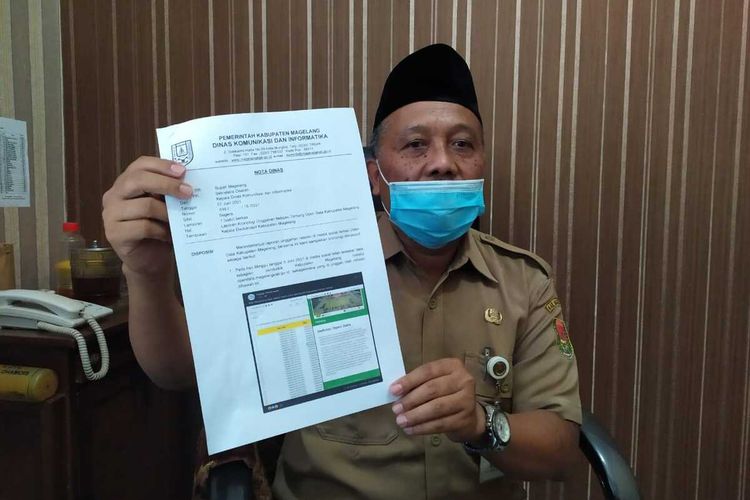 Kepala Bidang Aplikasi Informatika dan Statistik Dinas Komunikasi dan Informasi (Diskominfo), Sugeng Riyadi, di kantornya, Selasa (8/6/2021).