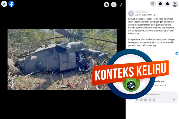 INFOGRAFIK: Hoaks Heli Black Hawk AS Jatuh di Iran, Peristiwa Asli Terjadi di Honduras