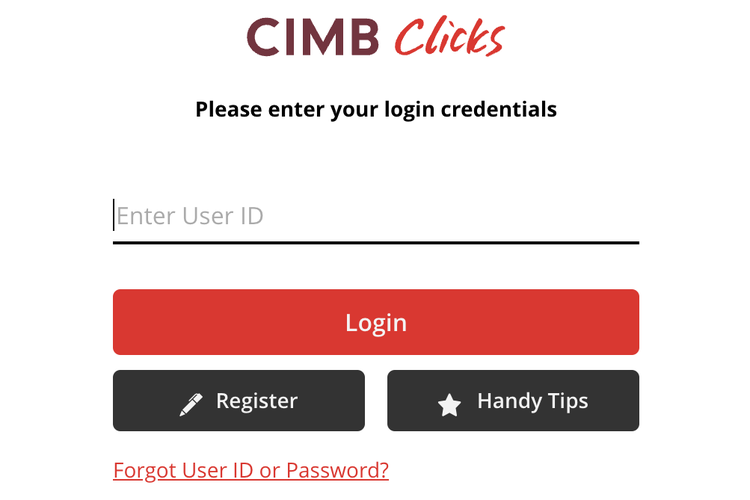 tangkapan layar layanan CIMB Clicks.