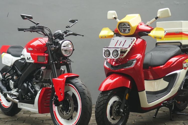 Motor modifikasi garapan Katros Garage yang dijadikan hadiah undian Kebut Hadiah Motul