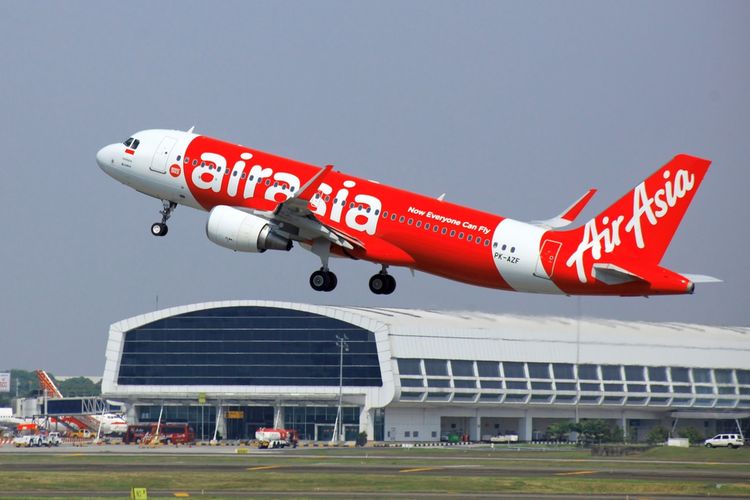 Ilustrasi pesawat milik AirAsia Indonesia di Bandara Internasional Soekarno-Hatta. 