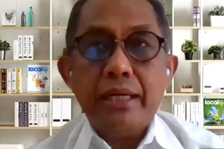 Wakil Jubir Gugus Tugas Covid-19 Sulsel Prof Syafri Kamsul Arif saat telekonferensi bersama wartawan melalui aplikasi Zoom terkait penanganan Covid-19 di Sulsel 