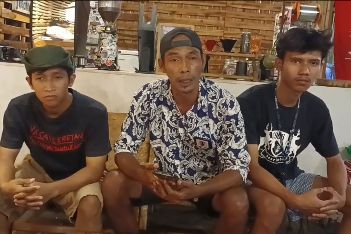 Tangkapan layar video tanggapan warga Desa Eretan Wetan terkait respons Gubernur Jawa Barat, Dedi Mulyadi langsung telepon Bupati Indramayu, Lucky Hakim minta segera selesaikan masalah banjir rob Eretan yang sudah berlangsung puluhan tahun, Sabtu (6/12/2025)