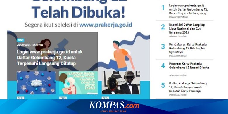 Populer Tren Login Www Prakerja Go Id Untuk Daftar Gelombang 12 Daftar Lengkap Libur Nasional Dan Cuti Bersama 2021 Halaman All Kompas Com
