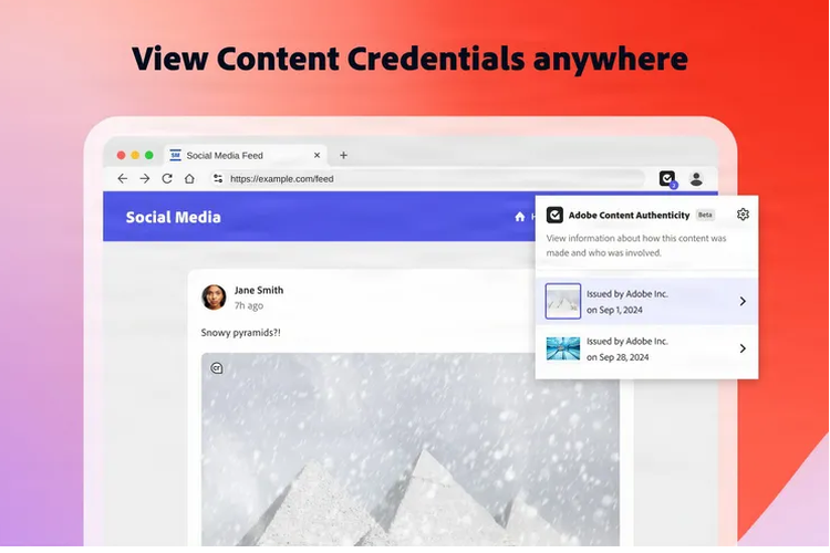Adobe meluncurkan aplikasi web gratis bernama Content Authenticity. 
