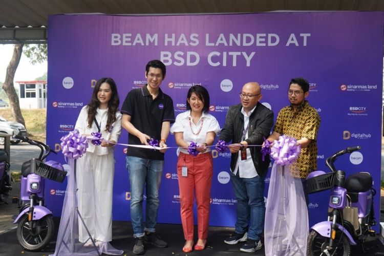 Sinar Mas Land dan Beam Mobility meluncurkan layanan ride-sharing sepeda elektrik di kawasan BSD City, Tangerang. 