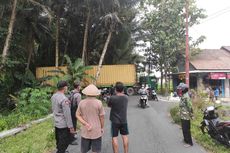 Penampakan Truk Kontainer 10 Jam Terjebak di Jalan Dusun Sleman gara-gara Sopir Ikuti Google Maps