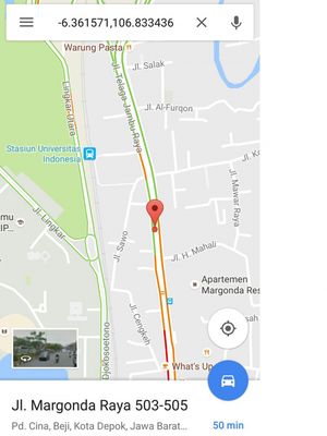 Tahun lalu, nama Jalan Margonda di Google Maps sempat berubah menjadi Jalan Telaga Jambu Raya, sebelum dikembalikan menjadi Jalan Margonda. 