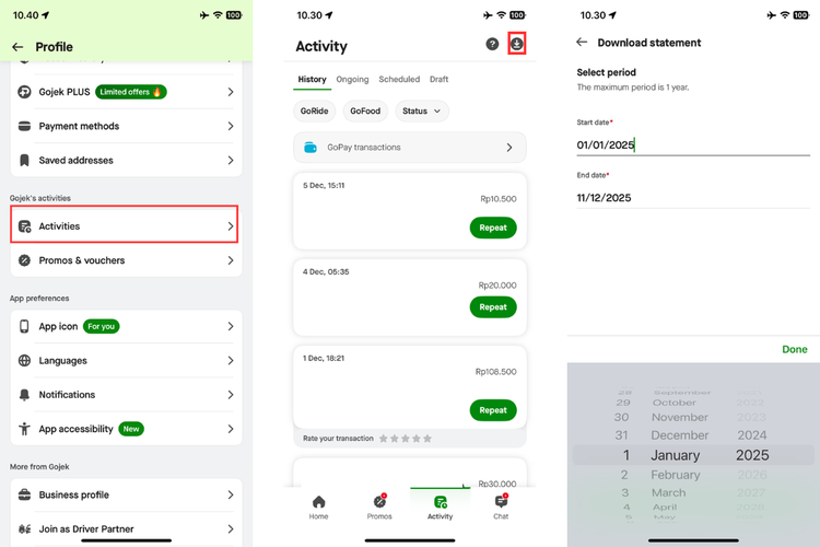 Ilustrasi cara melihat Gojek Wrapped 2025 untuk cek total transaksi setahun di aplikasi Gojek.