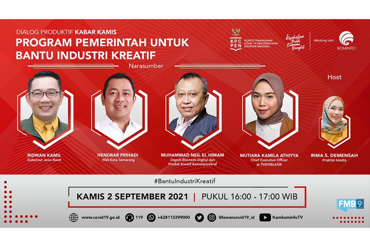 Dialog virtual Forum Merdeka Barat 9 (FMB 9) Komite Penanganan Coronavirus Disease 2019 dan Pemulihan Ekonomi Nasional (KPC-PEN) 