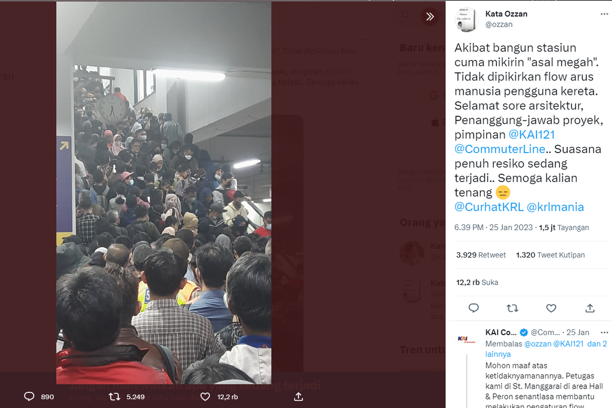 Viral Stasiun Manggarai padat penumpang