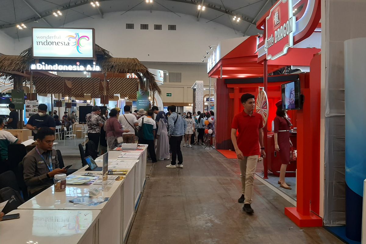 Suasana Astindo Travel Fair 2023 di ICE, BSD, Tangerang Selatan, Kamis (23/2/2023)