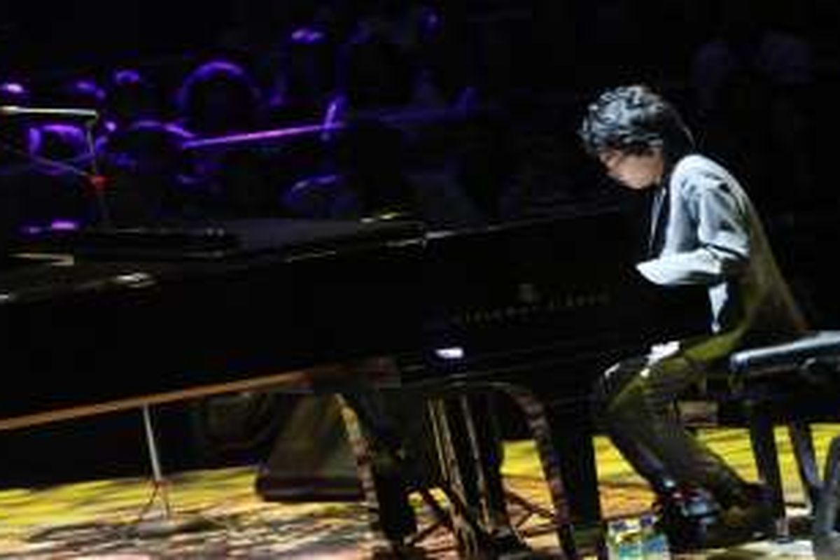 Joey Alexander dalam konsernya di JIExpo Kemayoran, Jakarta Pusat, Minggu (22/5/2016).