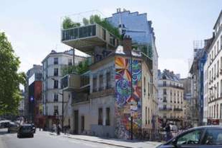 Untuk mengatasi kekurangan rumah terjangkau, Paris membangun apartemen di atap gedung.