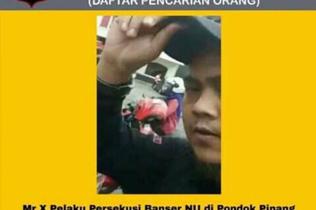 Beredar sebuah poster daftar pencarian orang (DPO) yang diduga melakukan persekusi terhadap anggota Barisan Ansor Serbaguna Nahdlatul Ulama (Banser NU) di Pondok Pinang, Jakarta Selatan, Selasa (10/12/2019) lalu. 