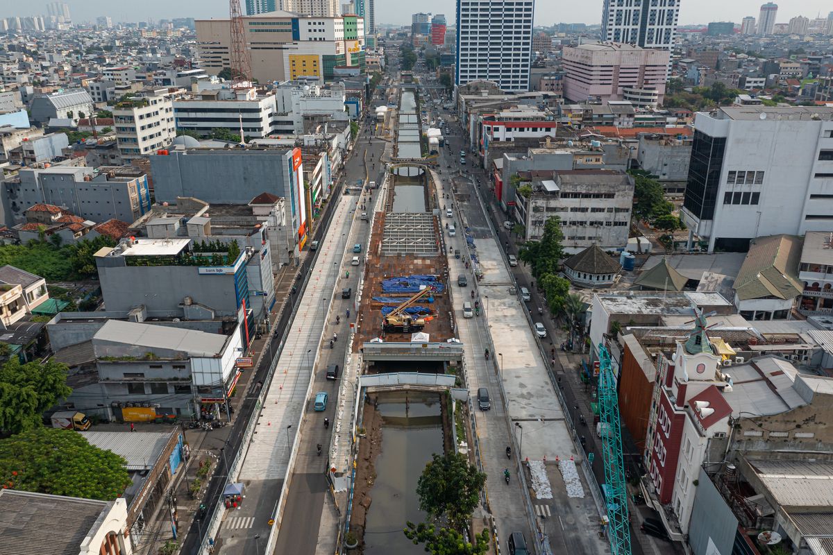 Kondisi pembangunan fase 2A MRT Jakarta