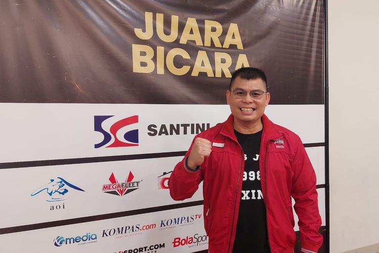 Chris John saat ditemui Kompas.com dan media lain usai mengisi acara Juara Bicara yang termasuk rangkaian Santini Jebreeetmedia Awards 2023 di Usmar Ismail Hall, Jakarta, Rabu (19/7/2023).