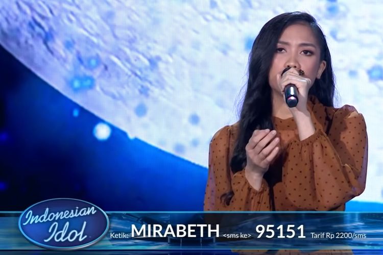 Mirabeth, salah satu kontestan Indonesian Idol X, di babak Showcase, Selasa (5/11/2019).