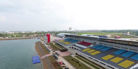 Venue dayung di Jakabaring Sport City, Palembang.