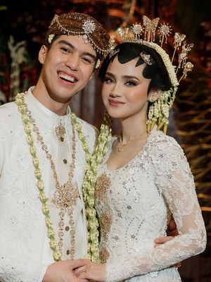 Busana akad nikah El Rumi dan Syifa Hadju di Dian Ballroom, Raffles Hotel Jakarta, Kuningan, Jakarta Selatan, Minggu (26/4/2026).