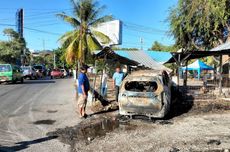 Mobil Angkut BBM di Kupang Terbakar dan Tabrak Pagar Pos Polisi
