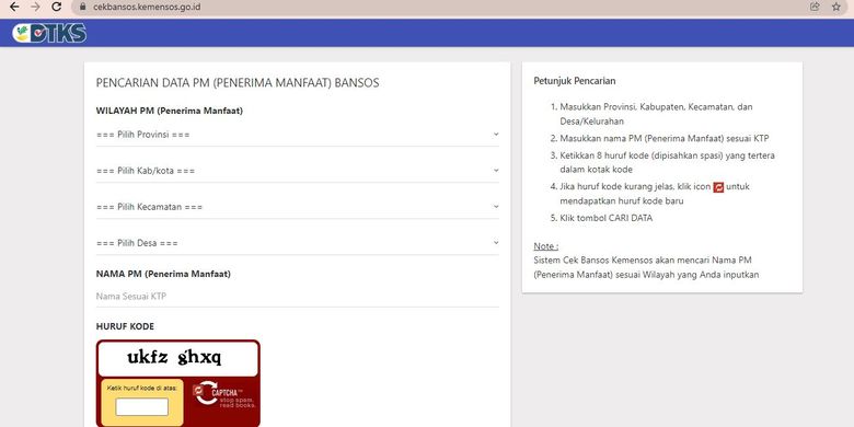 Bantuan sosial Program Keluarga Harapan (Bansos PKH) Tahap I akan cair Januari 2022. Masyarakat dapat mengetahui status penerimaan bansosnya di cekbansos.kemensos.go.id.