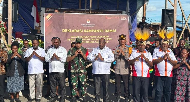 Hadiri Deklarasi Pilkada Damai di Kabupaten Nduga, Dandim Janji TNI-Polri Bakal Netral