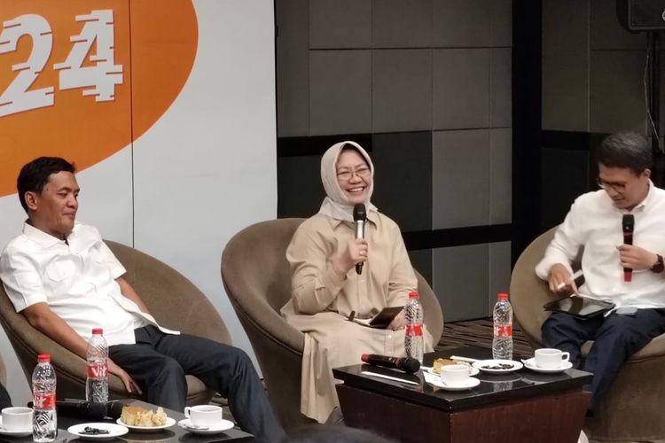 Peneliti utama politik Badan Riset dan Inovasi Nasional (BRIN), Siti Zuhro saat diskusi di kawasan Jakarta Pusat, Kamis (7/9/2023).