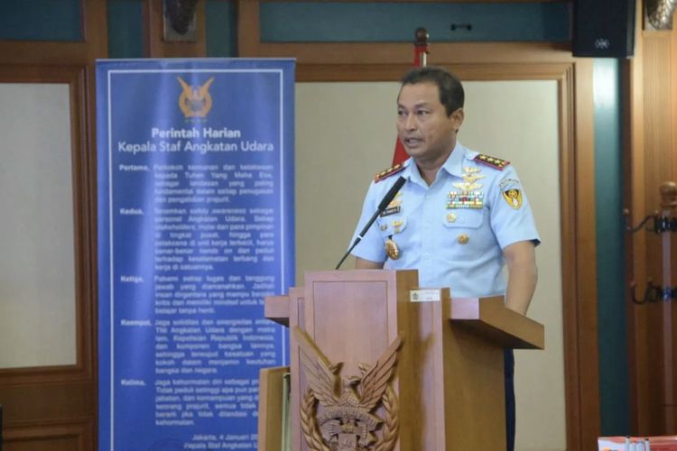 Komandan Komando Pembinaan Doktrin, Pendidikan, dan Latihan Angkatan Udara (Kodiklatau) Marsekal Madya Mohamad Tony Harjono.