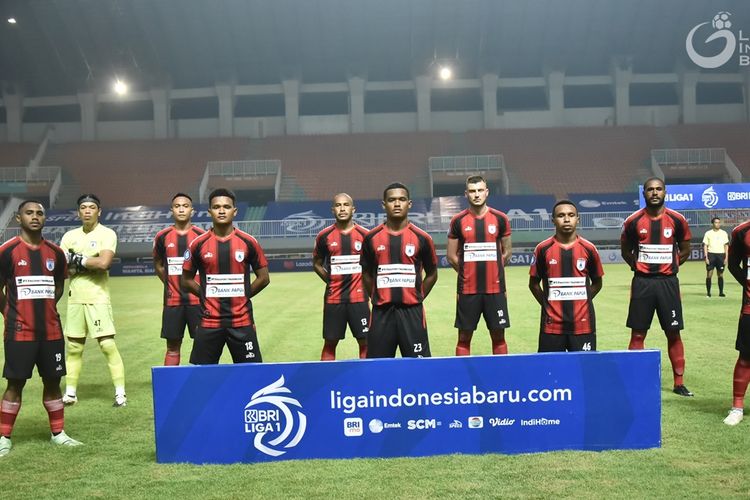 Starting eleven Persipura Jayapura pada laga kedua Liga 1 2021-2022 melawan Persita Tangerang yang berakhir dengan skor 2-1 di Stadion Pakansari Bogor, Sabtu 928/8/2021) malam.