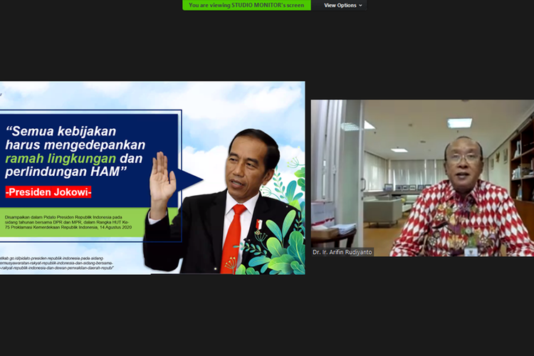 Deputi Kemaritiman dan Sumber Daya Alam Bappenas Dr Ir Arifin Rudiyanto pada webinar K-Talk, Senin (14/12/2020). 