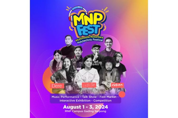 Multimedia Nusantara Polytechnic (MNP) akan menyelenggarakan MNP Fest di Kampus MNP, Tangerang, pada 1-3 Agustus 2024. 
