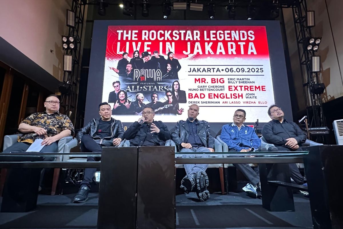 Dewa 19 menggelar konferensi pers terkait penundaan konser Dewa 19 All Stars.