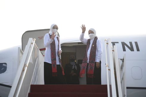 Iriana Jokowi dan Wury Ma'ruf Amin Terbang ke Jateng, Akan Bagikan Sembako