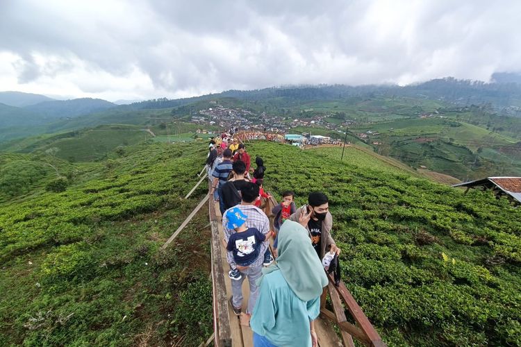 Pemandangan di Taman Langit Pangalengan, Jawa Barat, Sabtu (29/4/2023).