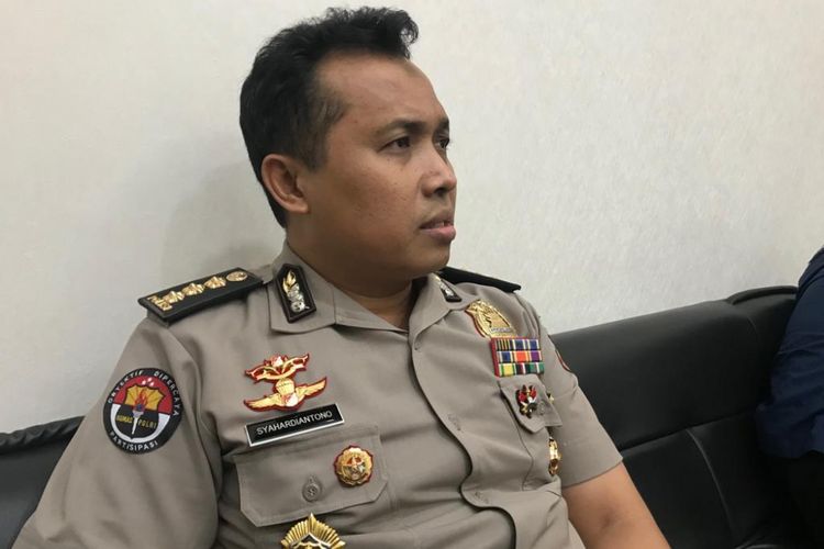 Kepala Bagian Penerangan Umum Polri Kombes Syahardiantono di Gedung Humas Mabes Polri, Jakarta Selatan, Rabu (13/2/2019). 