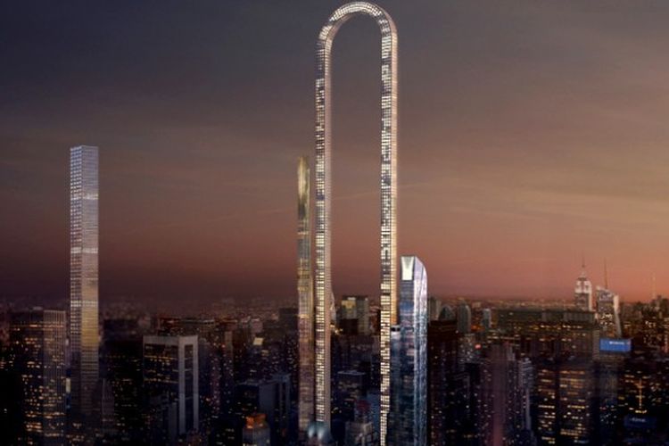 Sebuah firma arsitektur dunia tengah merencanakan untuk menciptakan gedung terpanjang di dunia dengan membengkokkan bagian tengahnya.