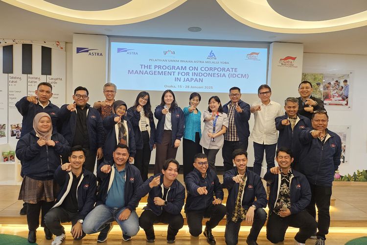 Astra melalui Yayasan Dharma Bhakti Astra (YDBA) kembali memberangkatkan pelaku Usaha Mikro Kecil Menengah (UMKM) ke Jepang dalam rangka pembinaan UMKM. Sebanyak program 14 orang dari 12 UMKM Mandiri dan Pra Mandiri binaan Astra melalui
YDBA akan mengikuti program Training The Program on Corporate Management for Indonesia (IDCM) di Kansai Kenshu Center, Osaka, Jepang pada 15 ? 28 Januari 2025.