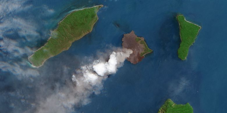 Letusan Gunung Anak Krakatau pada Sepetember 2018 diabadikan satelit NASA