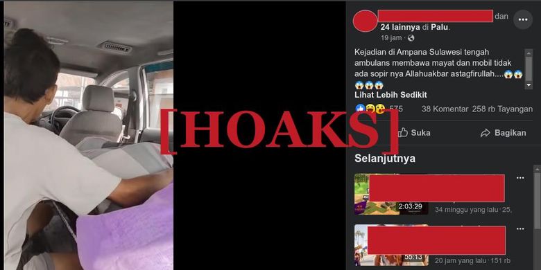 Hoaks video ambulance tanpa sopir melaju membawa jenazah di Kecamatan Ampana, Sulawesi Tengah