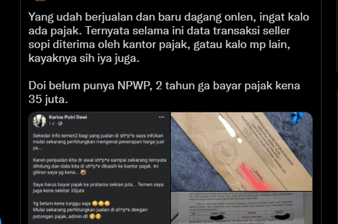 Ramai soal Penjual Olshop Dapat Tagihan Pajak Rp 35 Juta, Ini Kata DJP