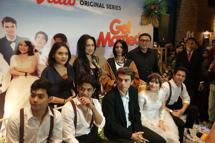 Para pemain serial web Get Married dalam jumpa pers di CGV Grabd Indonesia, Jakarta Pusat, Minggu (16/2/2020).