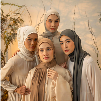 Heaven Lights Hajra Pashmina, rekomendasi hijab Lebaran