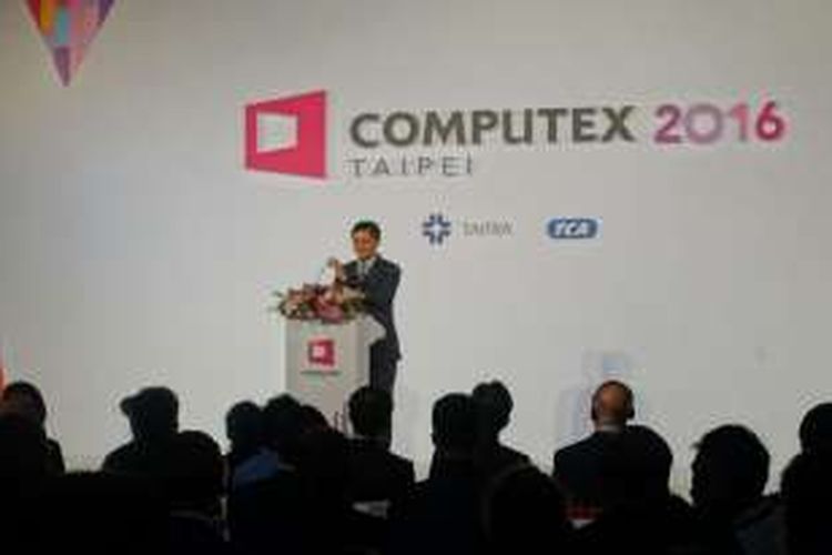 T.H. Tung, Chairman Taipei Computer Association di acara pembukaan pameran Computex 2016 di Nangang Exhibition Hall, Taiwan, Selasa (31/5/2016).